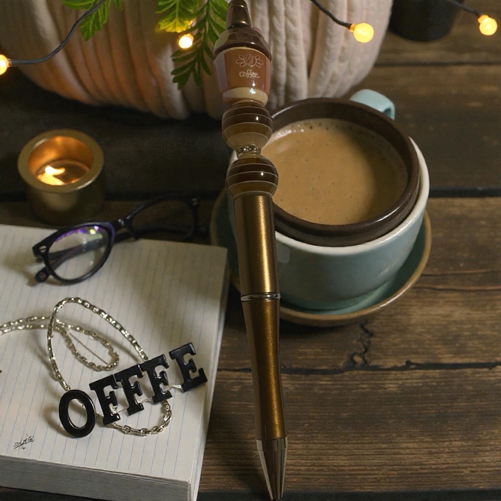 Chic Gold and Brown Decorative Pen